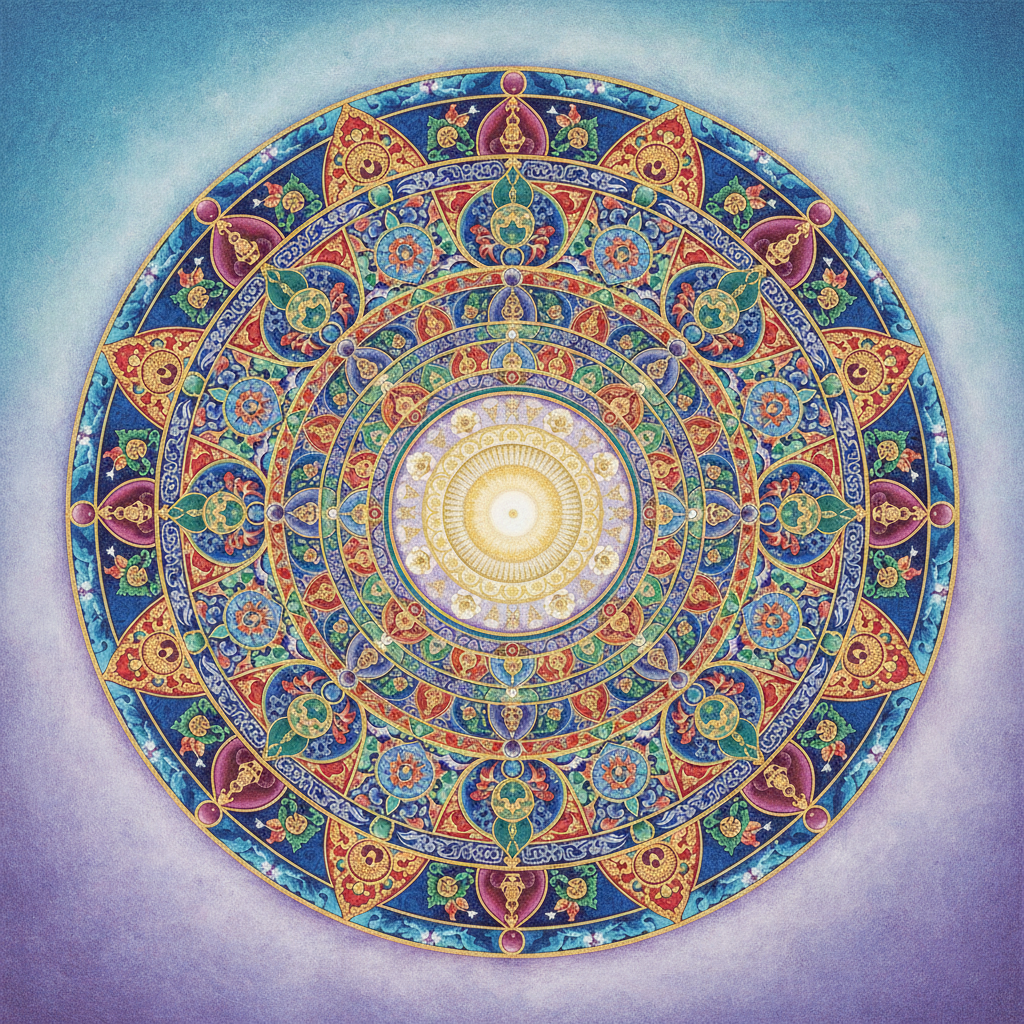 Tibetan Buddhist mandala representing the union of appearance and emptiness